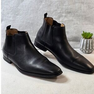 LA MILANO TOM Style BS1935 Black Leather Chelsea Boots Mens Size 12